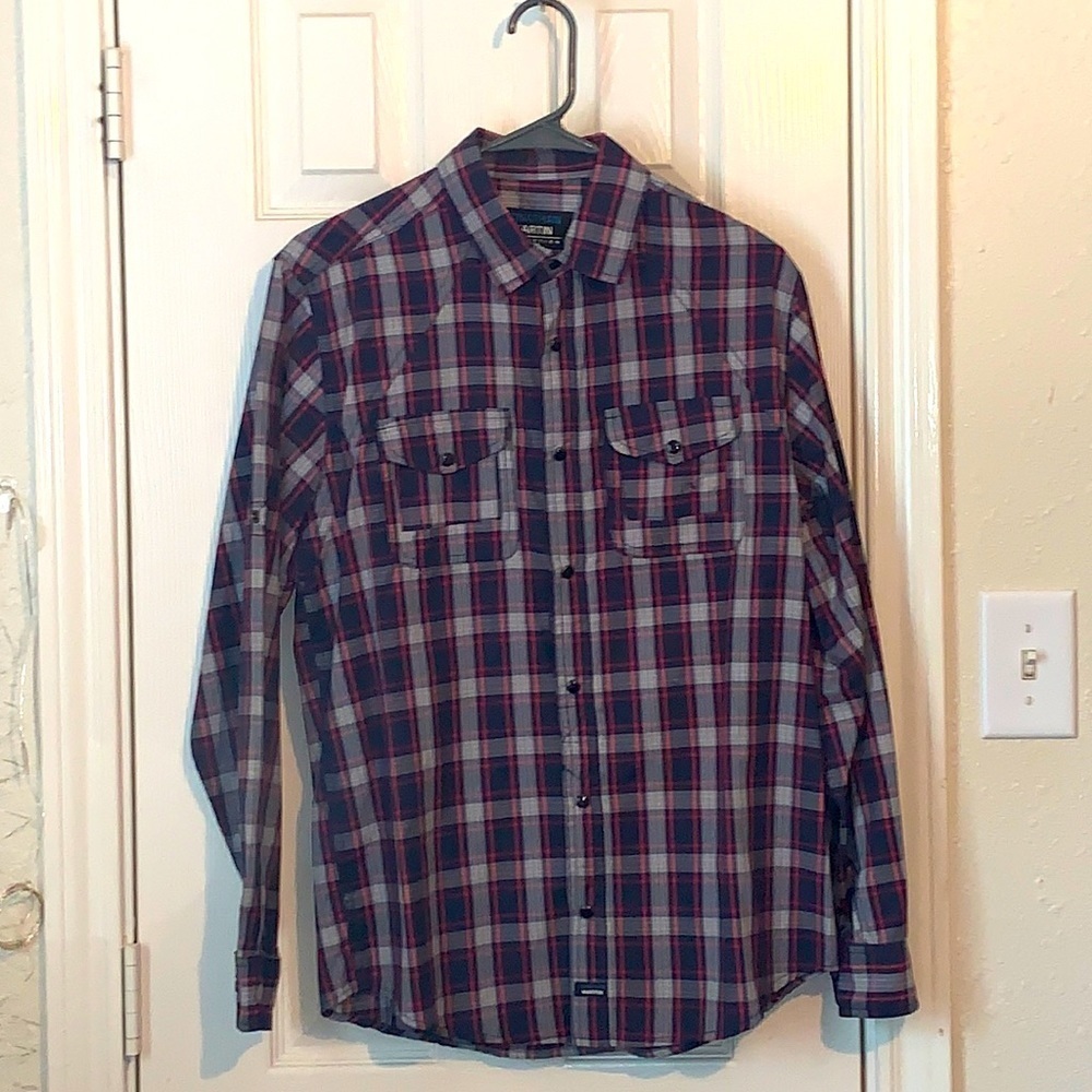 Jonathan Martin plaid button down shirt